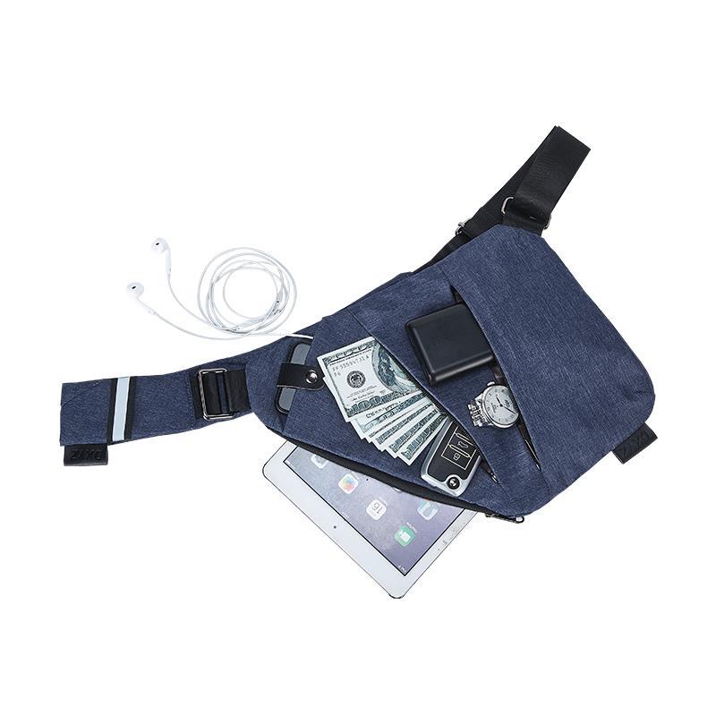 Neue männer der Digital speicher Pistole tasche leinwand brust tasche geschlungen Sport taille tasche multifunktionale nah dran-passend zu schulter Anti-diebstahl tasche: dunkel blau recht