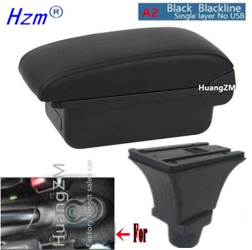 For Fiat 500 Armrest box Interior special Retrofit parts Center Car Armrest box Center Storage box USB: A2 style black line