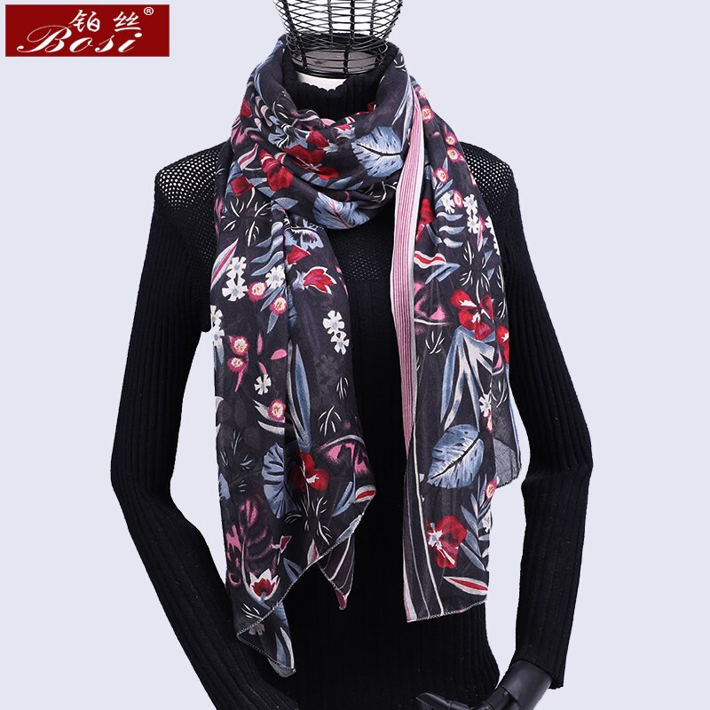 winter Cotton scarf printing scarves women warm luxury brand long shawls and wraps solid female pashmina foulard: 2