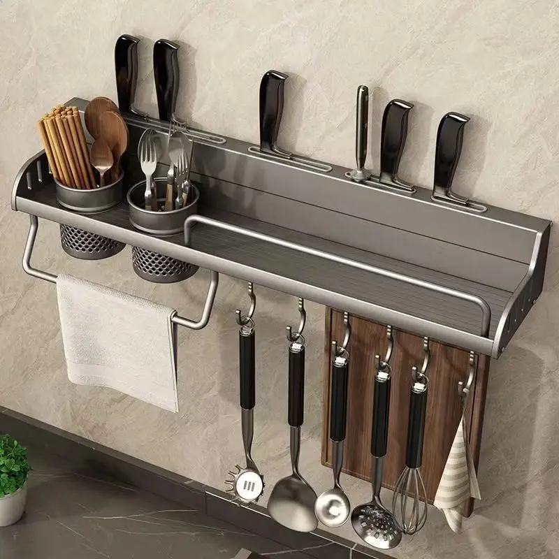 Estante de almacenamiento de cocina, soporte multifuncional para tabla de cortar, estante de pared para especias, estante para utensilios para cocina, soporte para condimentos, organizar