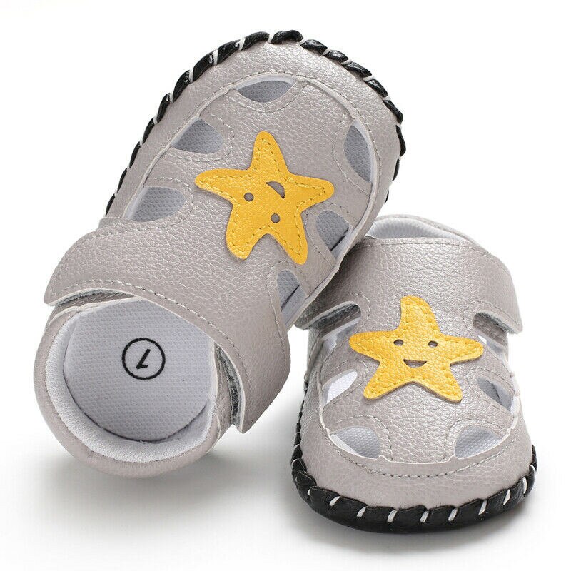 Newborn Baby Boy Girl Soft Sole Shoes Trainers Size 0-18 Months: Gray / 13