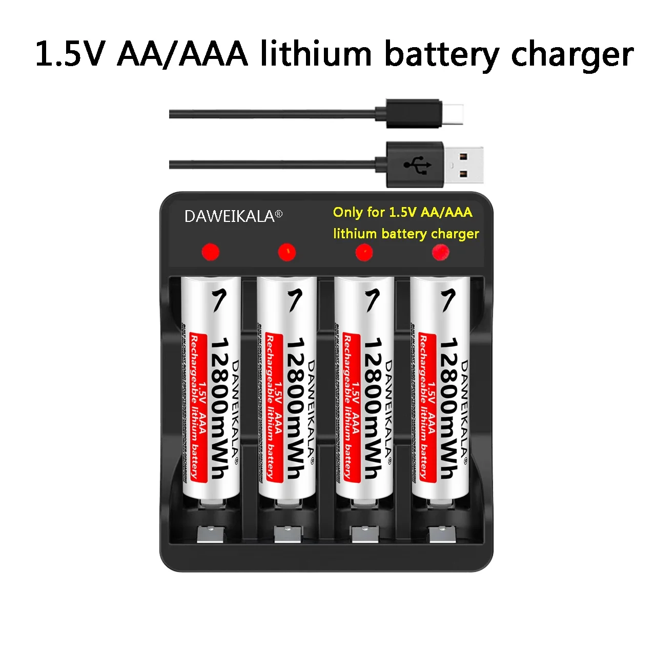 Batería AA de 16800mWh y 1,5v, pilas recargables de litio AAA de 12800mWh para juguetes de Control remoto, teclados y ratones inalámbricos