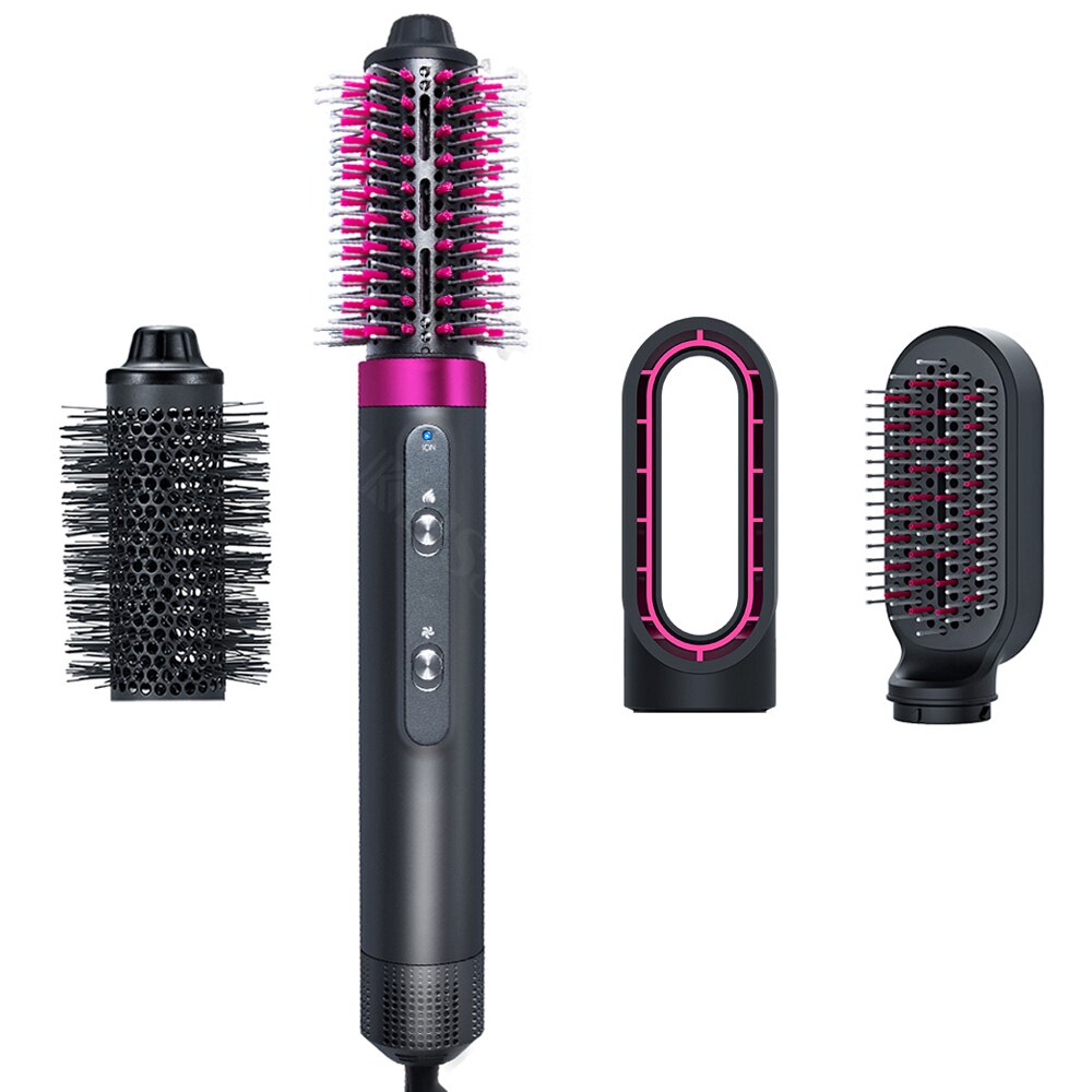 4 In 1 Hair Dryer Brush Curling Iron & Hair Straightener Comb Heat Brush Hairdryer Hairstyling Tools Hair Curls