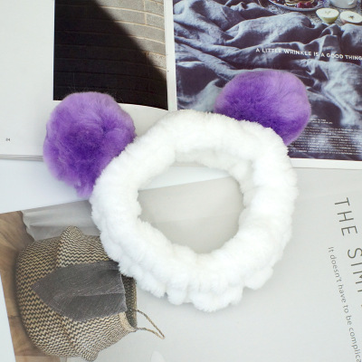 plusieurs styles mignon élastique oreilles de chat bandeaux pour femmes filles maquillage visage lavage bandeau coiffure casque accessoire de cheveux: Ivoire