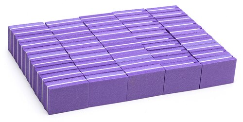 50 sztuk/partia bufor robić paznokci dwustronny mały rozmiar mini bufor robić paznokci blok 6 kolorów jednorazowe profesjonalny mini bufor robić paznokci, JZU-21: purpurowy-50szt