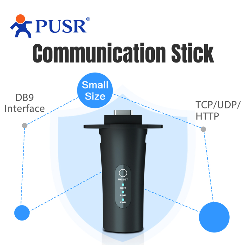PUSR WiFi Solar Data Stick mit DB9-Anschluss Plug-and-Play IP65 Wasserdichter Solarwechselrichter TCP/UDP/HTTP-Protokoll USR-S100-WA12