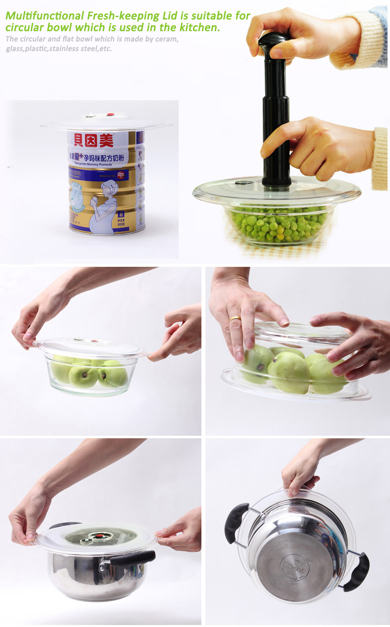 Vacuum Lid for Container Fresh Keeping Lid Preservative Cover Food Storage Jar Kitchen Tool