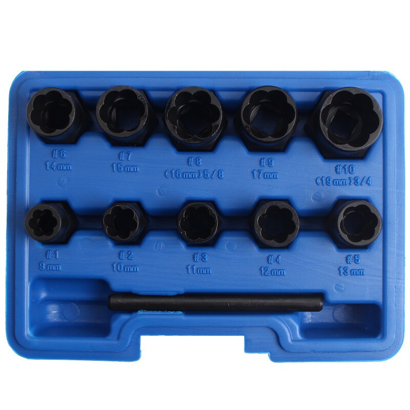Extracteur de vis endommagé, 11 pièces, Kit d'outils de démontage d'écrou de boulon, clé à douille