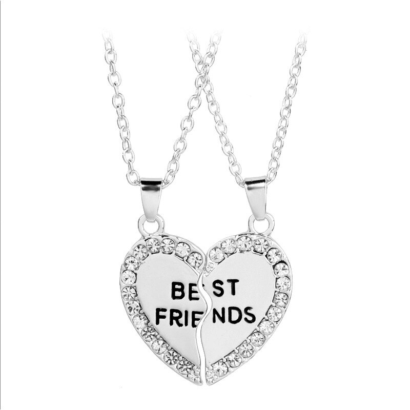 Combination Broken Heart 2 Pieces and 3 Pieces Pendant Necklace Forever Friend Ms. Jewelry Necklace Girlfriend: STYLE12