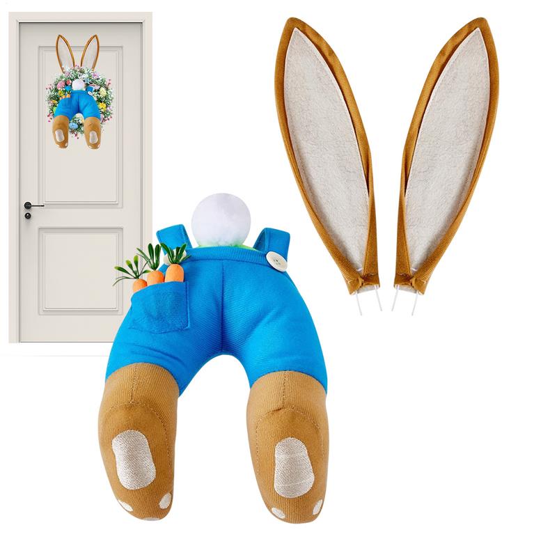 Decoración de conejito de Pascua para el hogar, accesorio de corona a tope de conejo para el hogar, jardín, corona, Festival, puerta delantera, decoraciones colgantes de pared