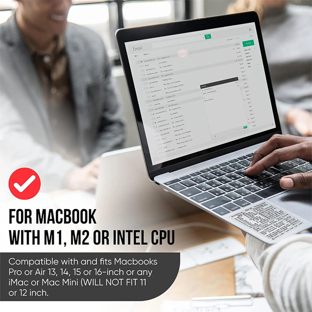 1pc naklejki ze skrótami klawiaturowymi do systemu word, excel, mac os, naklejka ochronna na laptopa z grafiką i literami