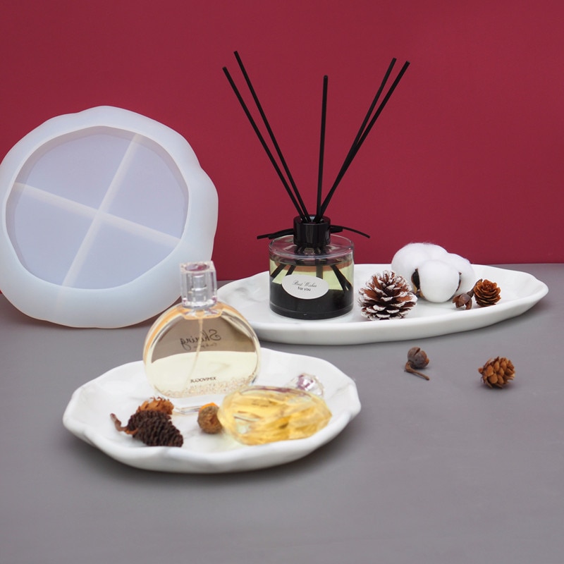 Tan hermosa bandeja de cosméticos molde de almacenamiento de resina epoxi silicona molde resina arte suministros hogar Deco posavasos hacer resina epoxi artesanía
