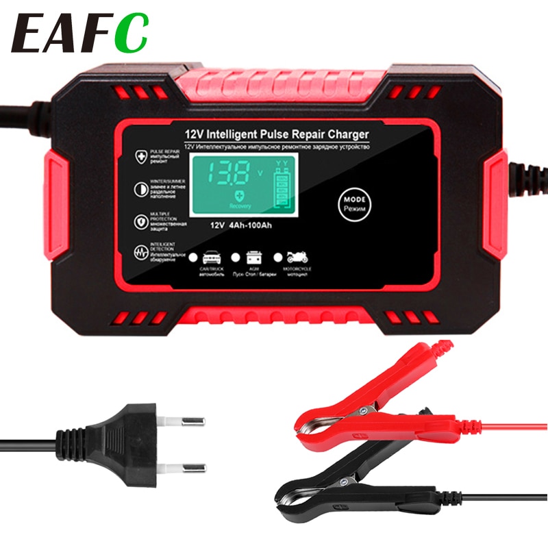 Car Battery Charger Digital LCD Display Full Automatic 12v Car Battery Charger Power Puls Repair Chargers Wet Dry Lead Acid
