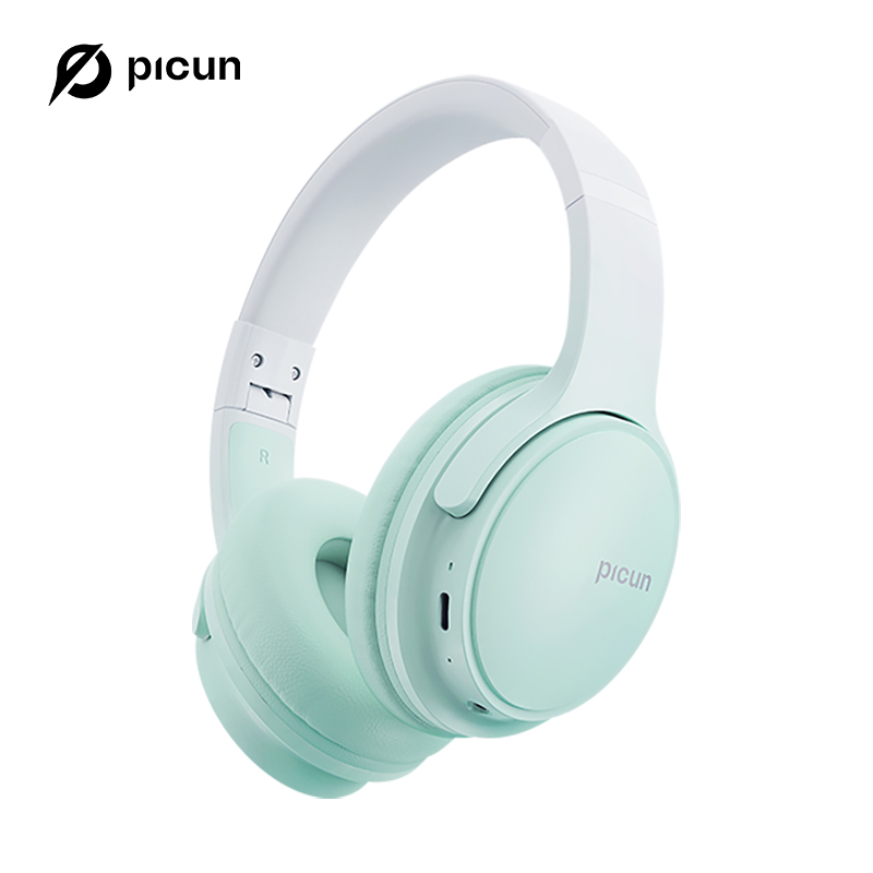 Picun B-06 Bluetooth-Kopfhörer über dem Ohr, 110-Stunden-Spielzeit, kabellose Kopfhörer mit Mikrofon, faltbar, verstellbar, leicht, HiFi: green