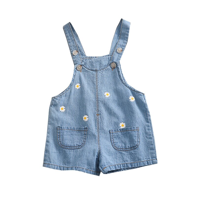Zomer Baby Kids Jumpsuits Shorts Koreaanse Bloemen Denim Overalls Voor Meisje 1 2 3 4 Jaar Peuter Meisje Jeans shorts