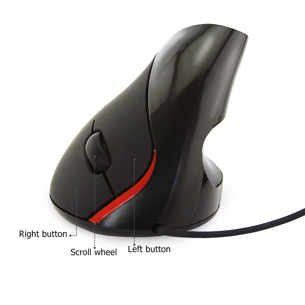 Kabelgebundene büromaus , 1600 dpi, 5 tasten, ergonomisch, usb, optisch, vertikal, für desktop-pcs und laptops