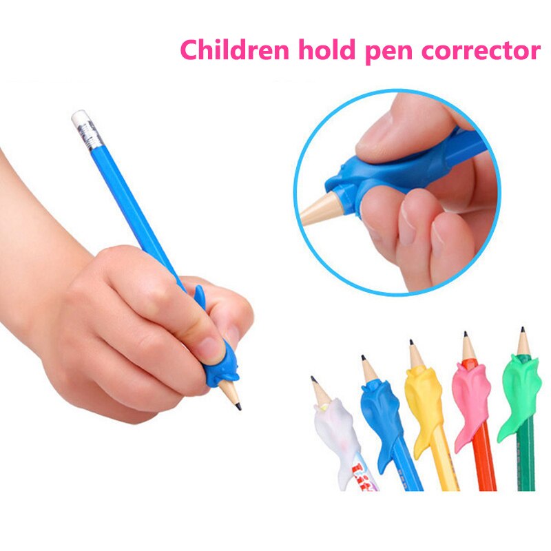 Lápiz de dibujo de pez delfín de silicona para niños, 5 uds., creatividad para niños, estudiantes, lápiz de escritura, protección, juguetes para dedos