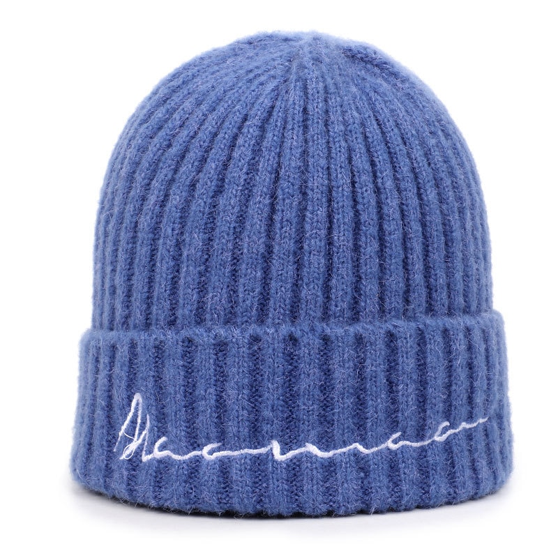 hiver Onesie bébé garçons filles chapeaux enfant laine côtes chapeau enfants Adorable doublure douce bonnet en tricot Snood Braga 2 3 4 5 6 8 ans: blue