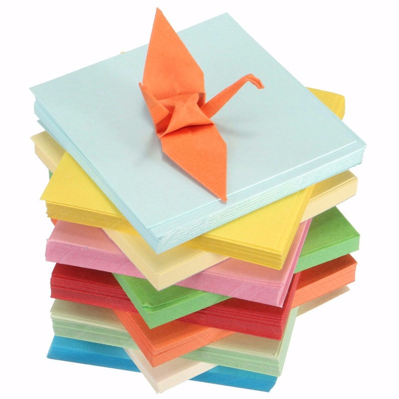 200/520 ark 10 farver blandet origami papir dobbeltsidet farvet håndværk firkantet assorteret diy foldet papercraft værktøj multi størrelse