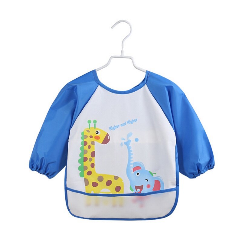 Unisex Baby Peuter Baby Waterdichte Lange Mouwen Bib Burp Doeken Kids Cartoon Kiel Voeden Accessoires: Black