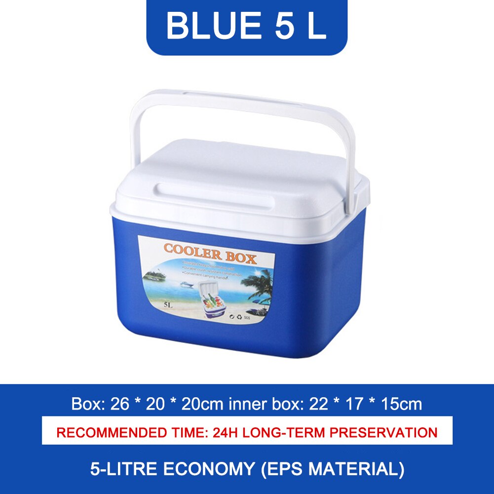 5L Refrigerator Outdoor Picnic Freezer Heat Preservation Portable Icebox: Blue
