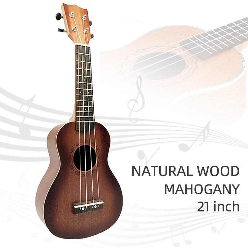 21 Inch Ukulele Hout Ukulele Gitaar Mahonie Hals Delicate Tuning Peg 4 Snaren Hout Ukulele 23 Inch: 21inch Khaki