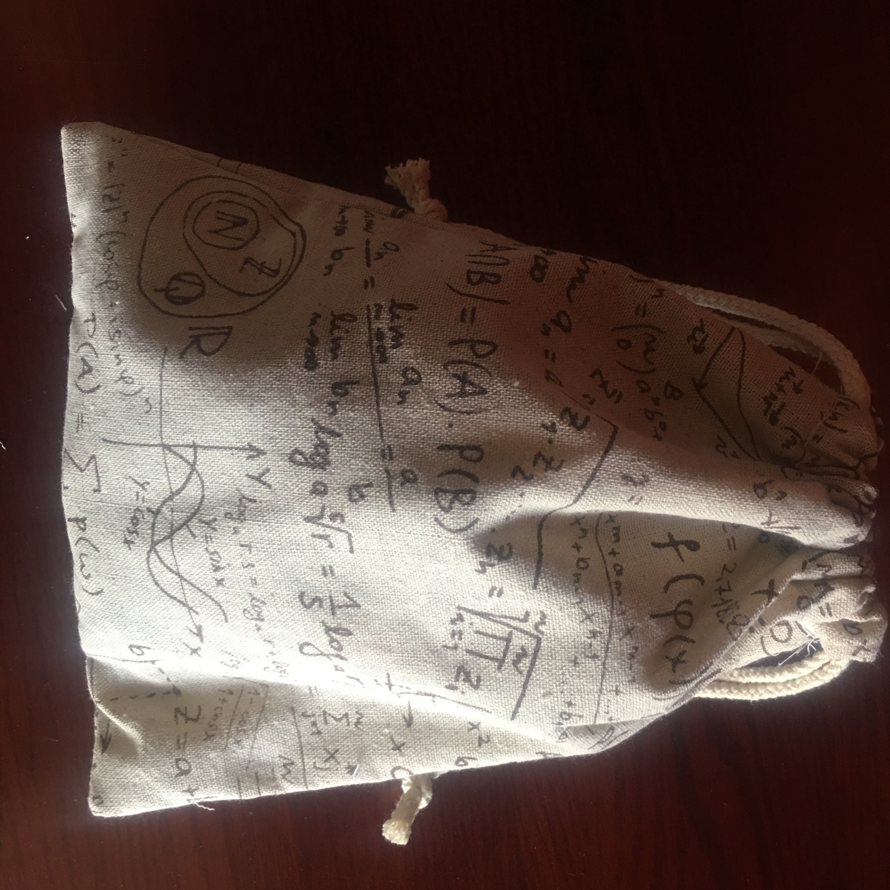 1pc del Cotone di Lino Drawstring Del Sacchetto Del Sacchetto Del Regalo Del Partito di Stampa Matematica Equazione YL420c