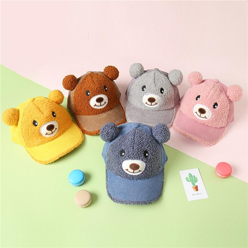 Cartoon Bear Baseball Cap Cute Unisex Autumn And Winter Warm Casual Children Street Cap