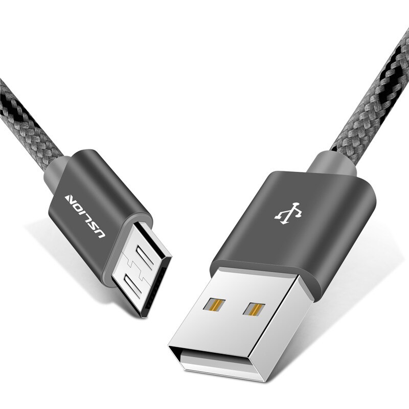 Cable Micro USB USLION para xiaomi xiomi redmi note 5 pro 4x, Cable USB de carga rápida, Cable de carga de datos para tableta, cargador Micro USB: Grey / 2 m