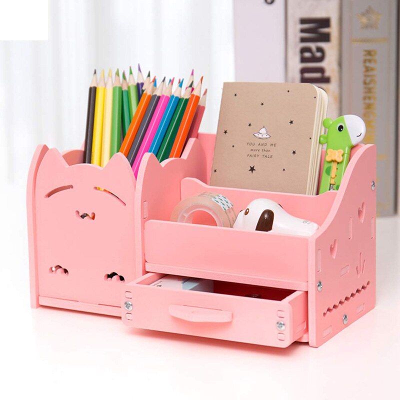 Multi-Function Student Desk Organizer Pen Holder Pen Organizer Cute Stationery Holder For Girl Children
