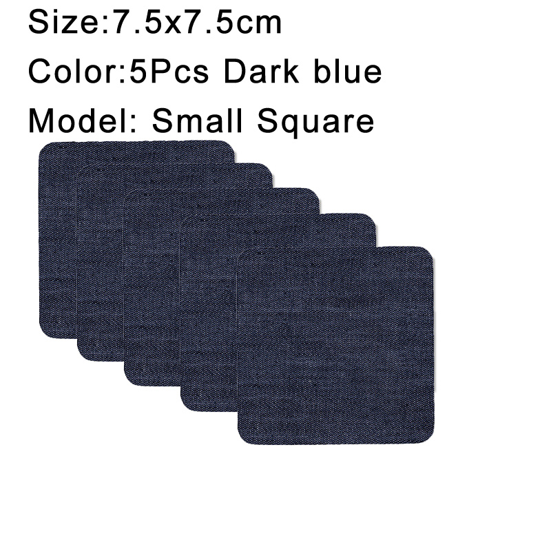 Parches vaqueros termoadhesivos de algodón, parche de reparación azul para bricolaje, reparación de ropa, decoración de chaqueta, 5 uds.: NICKEL