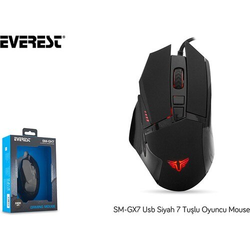 El Everest SM-GX7 Usb negro 7 jugador clave ratón