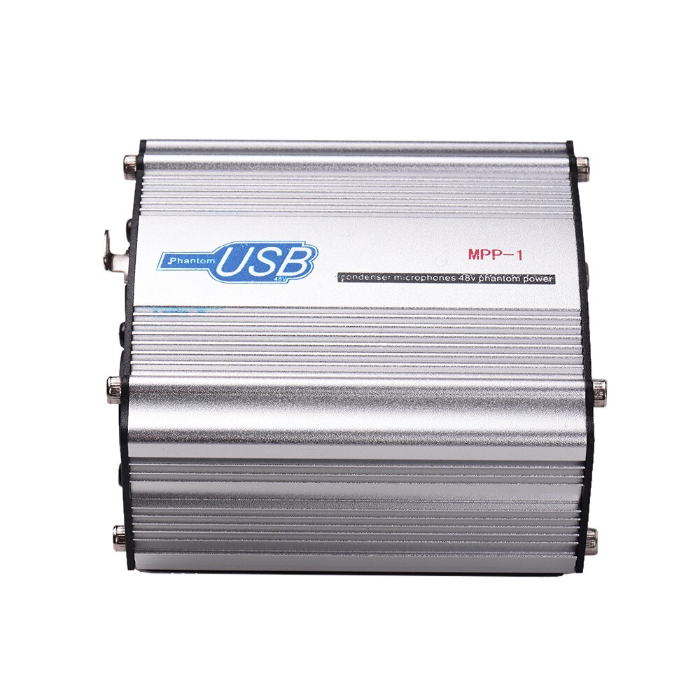 48V Phantom Power Supply Box for Condenser Microphone Studio Music Recording USB-Powered Operation