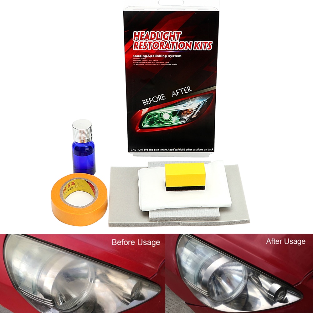 Strålkastare polering för bil strålkastare lins restorer klarhet öka synlighet diy strålkastare restaurering kit anti-repvård