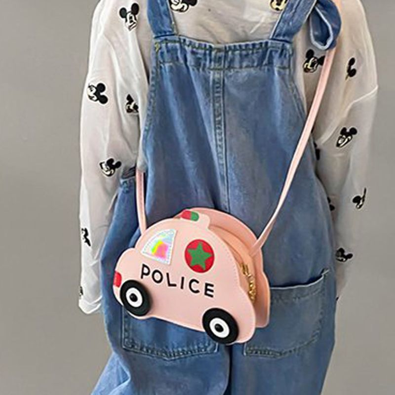 Kindermeisjes cartoon auto schoudertas crossbody tas van pu leer kleine handtas portemonnee