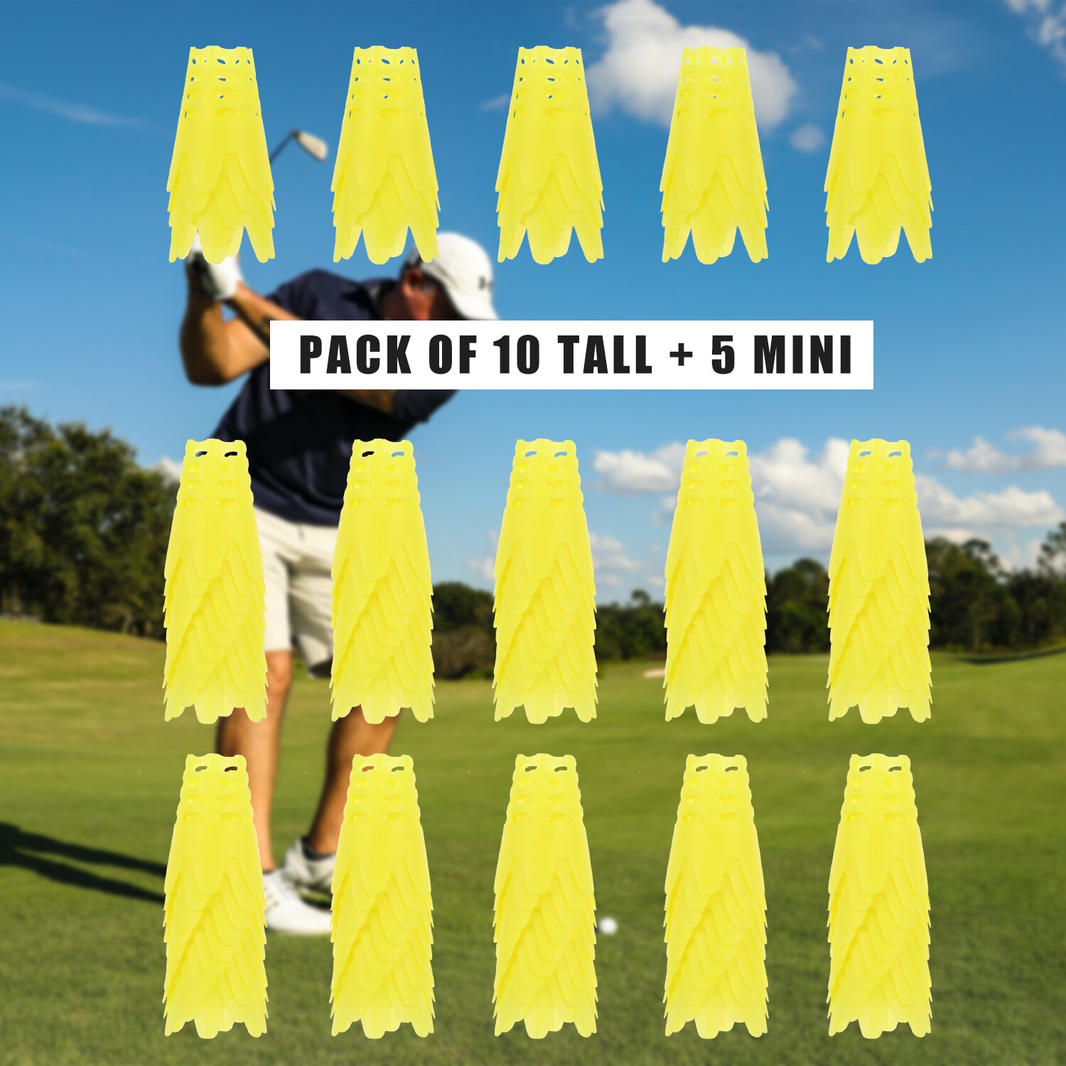 15 PCs Golf Mat Tees Plastic Simulator Practice Golf Tees Perfect for Winter Turf and Driving Range Home Training Golf Tees