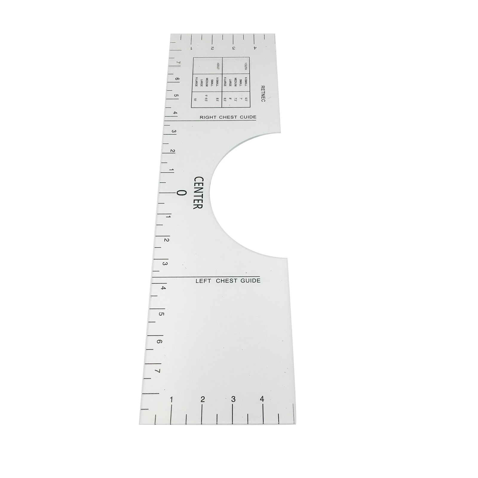 T Shirt Alignment Tool T-Shirt Placement Graphic Guide Tough UV Printed Easy To Carry Two Size Acrylic Tshirt Ruler: Default Title