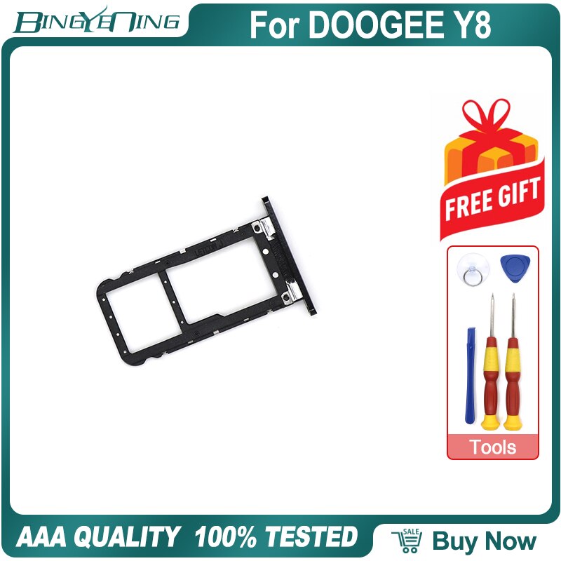 100% neue Original TF/SIM Karte Tablett Halfter Slot Für DOOGEE Y8 Smartphone Reparatur Ersatz Zubehör Teile Telefon Zubehör