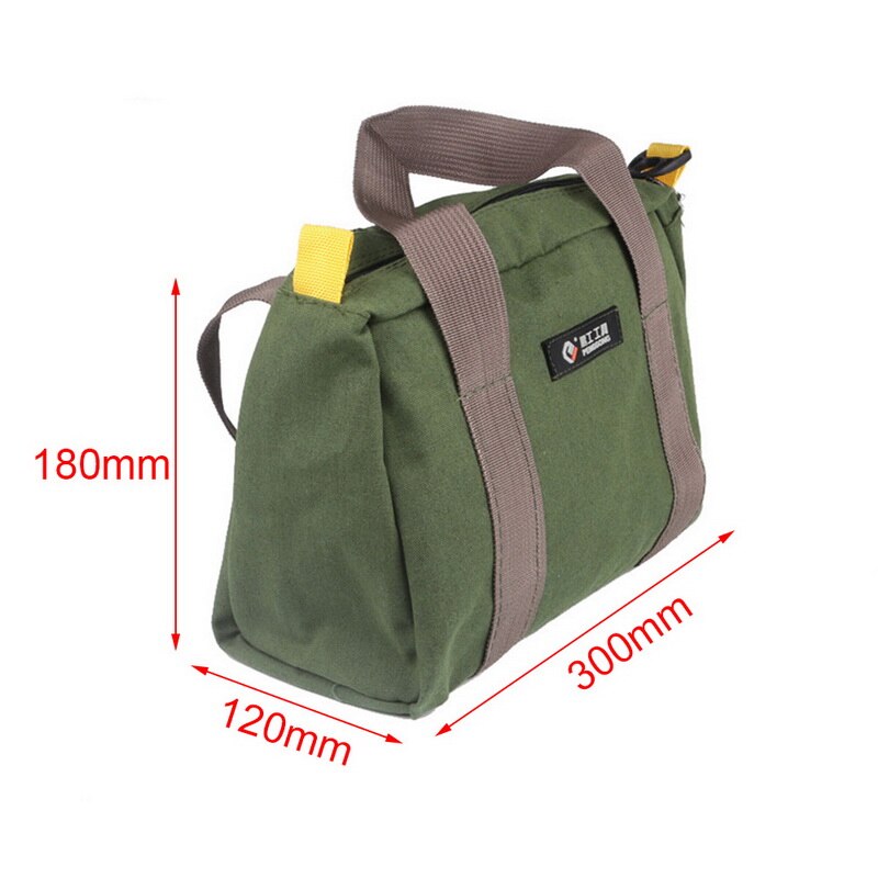 Multifunction Canvas Hand Tool Storage Carry Bag Portable Waterproof Screwdriver Tool Bag Toolkit Metal Hardware Parts Organizer: 12 inch