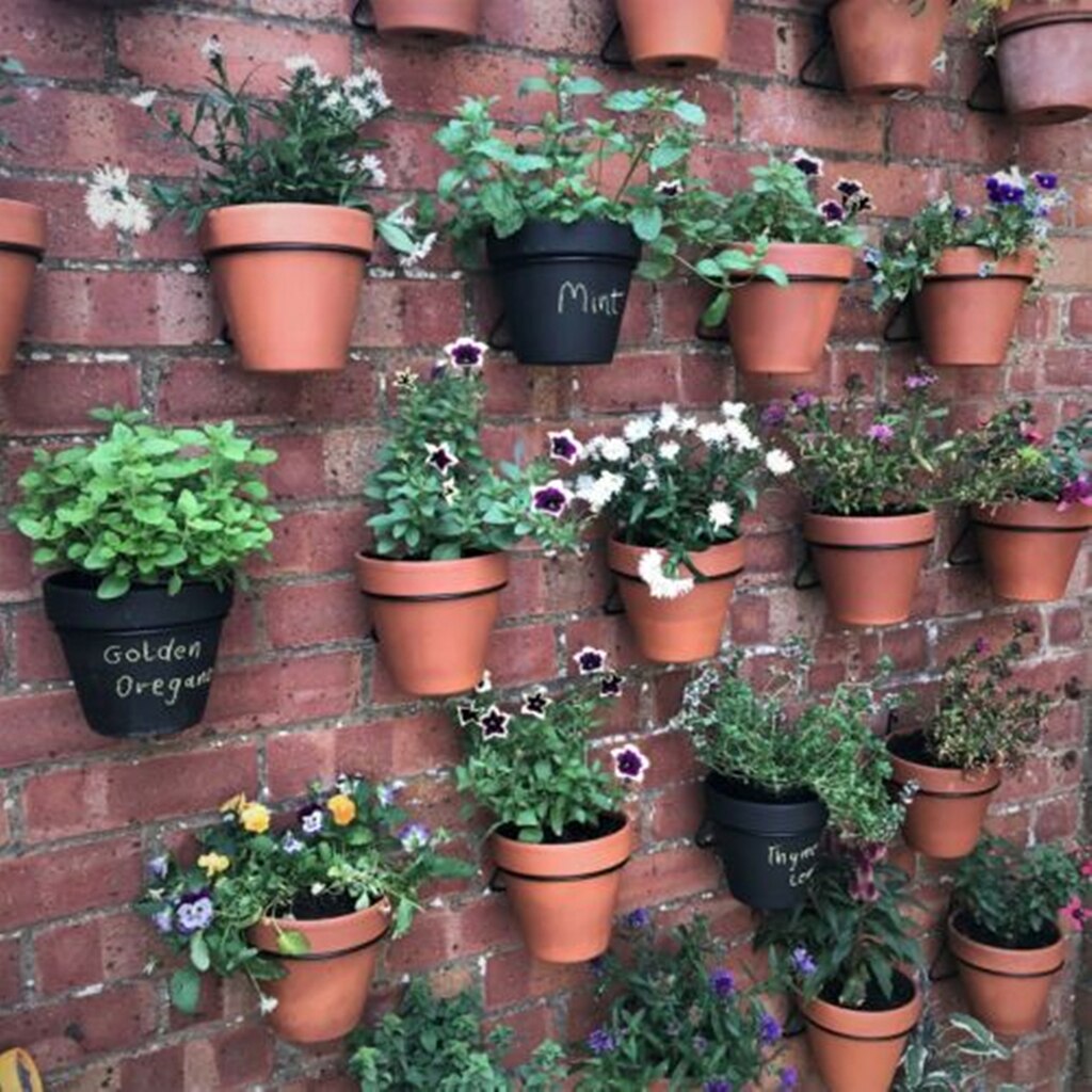Eisen Zaun Blumentopf Haken Stehen Hängen Balkon Garten Pflanzen Korb Halfter