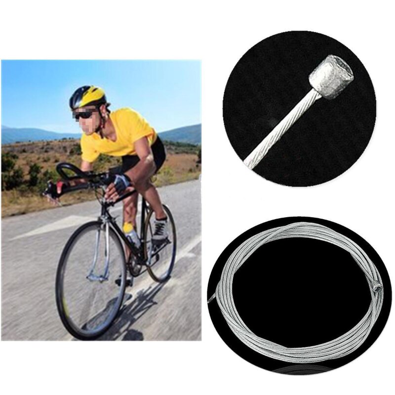 10pcs/set 2M MTB Bicycle Brake Line Bicycle Speed Line Fixed Gear Shifter Gear Brake Cable Set Core Inner Wire for MTB Road Bike