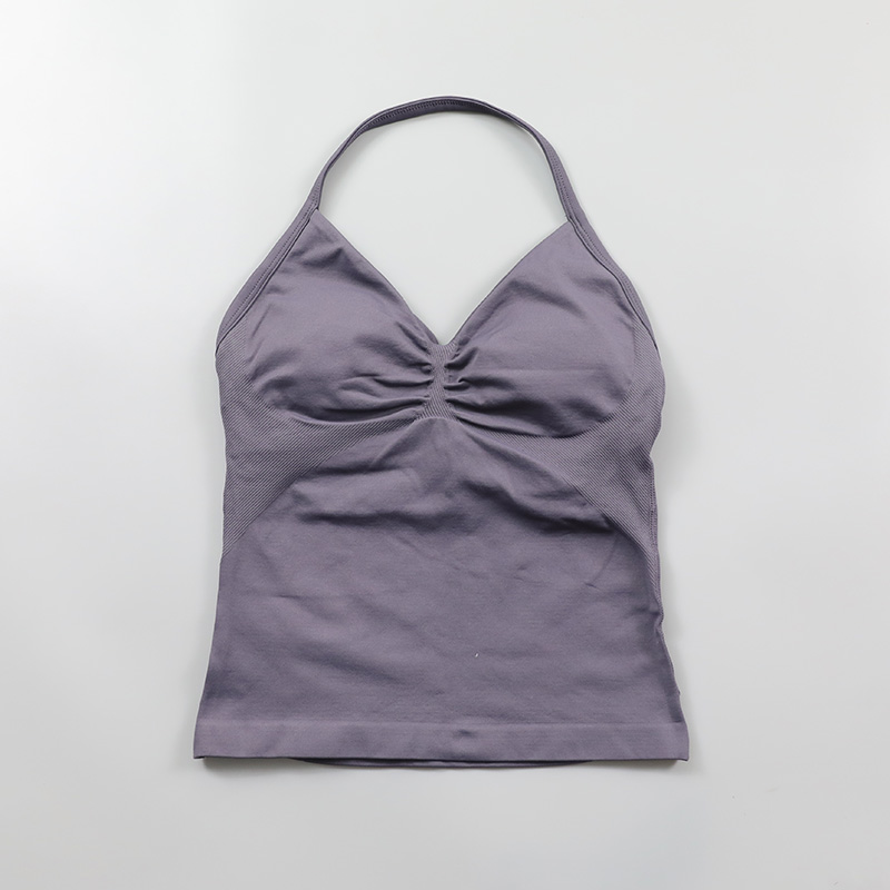 Impact Longline Strappy Top Women Seamless Yoga Tank Tops Ruched Backless Gym Clothes Workout Sleeveless Shirts With Buit In Bra