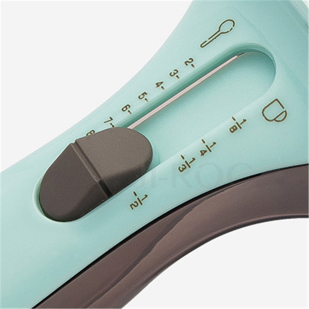 2PCS/Set Kitchen Adjustable Measuring Spoons with Scale Plastic Measuring Scoops Portable Measuring Tools for Baking Cooking