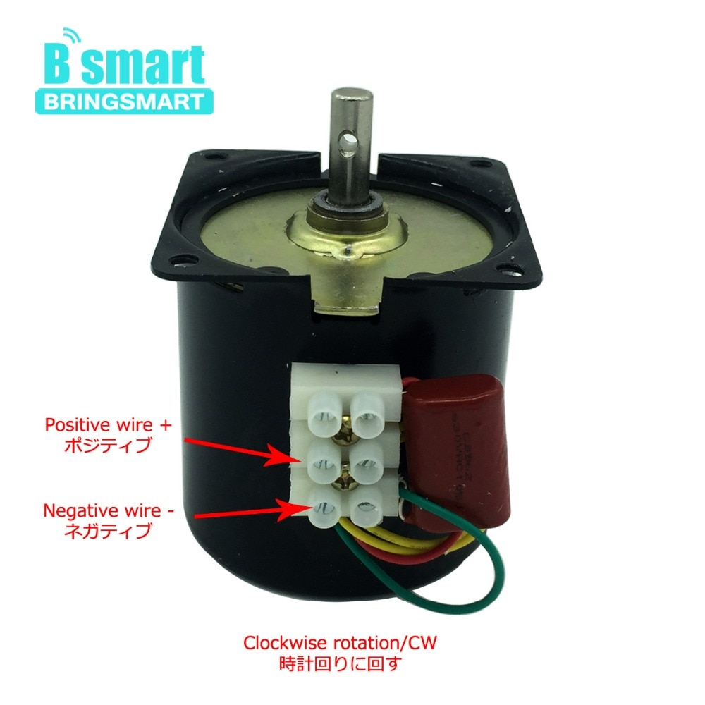 Bringsmart 110v 220v synkron växelströmsmotor mini elmotor reducerare låghastighets metallväxelmotor för grill