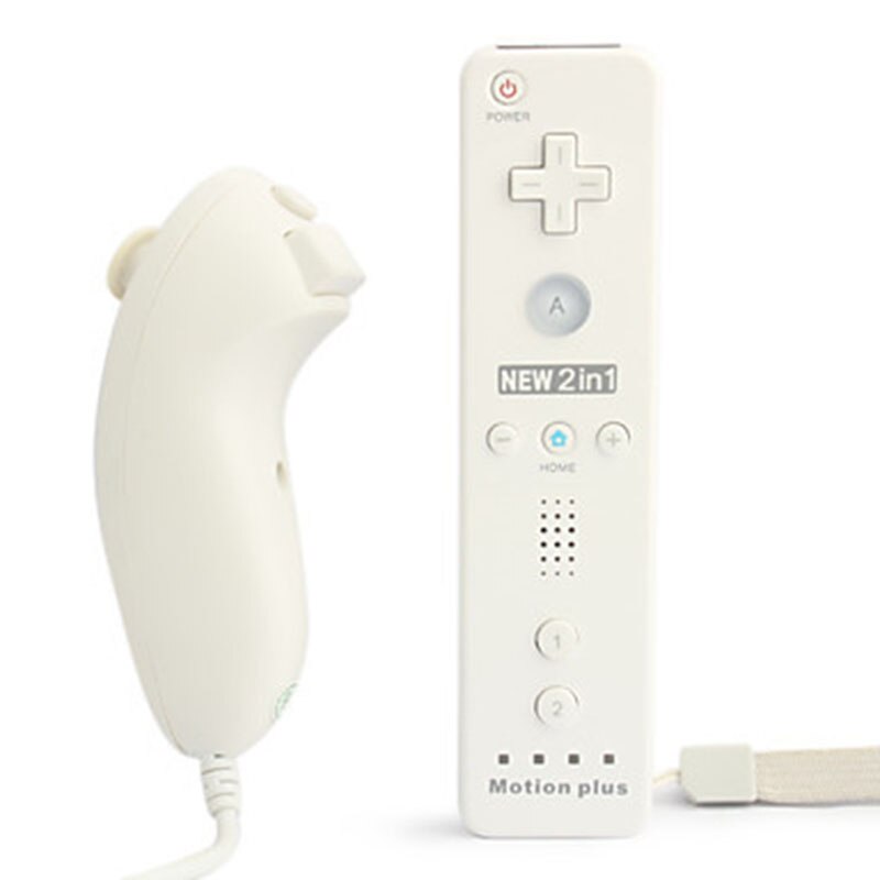 2 in1 Remote Joystick Controller voor Wiimote ingebouwde Motion Plus Inside Remote Game Controller Nunchuck Voor Nintendo Wii