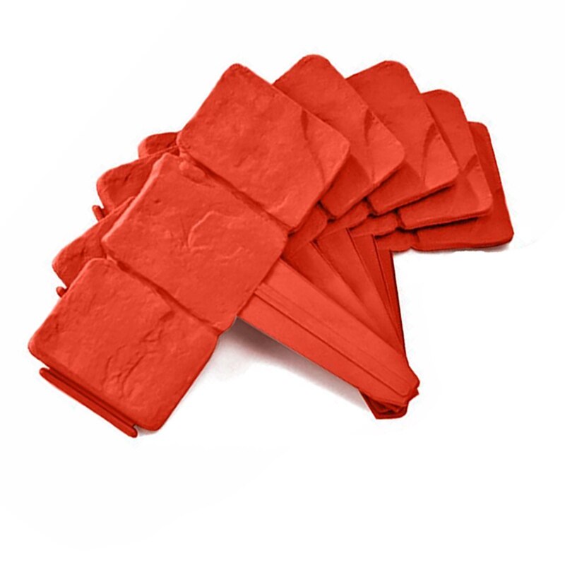 CSS 10Pc Orange Red Garden Fence Edging Cobbled Stone Effect PP Lawn Edging Plant Border Decorations Flower Bed Border