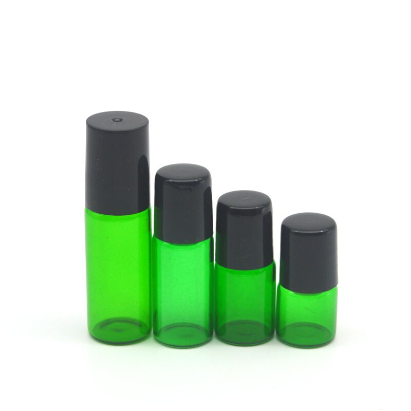 1pcs Empty Perfume Sample 1ml 2ml 3ml 5ml Green Roll Glass Bottle Essential Oil Bottle Roll-On Bottle
