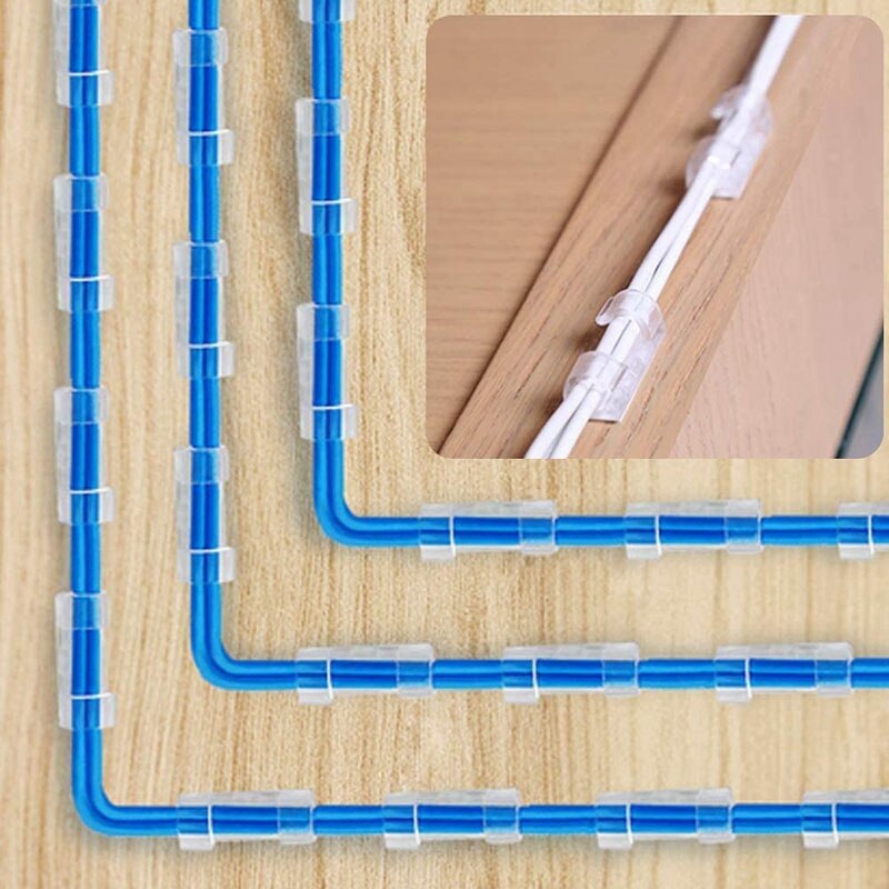 Linie Feste, Draht Veranstalter, Selbst-Klebstoff Schreibtisch-Klemme, Trimmer, Klemme, Draht Verwaltung, 40 Packungen, transparent Clip