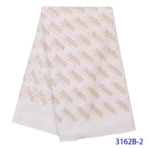 Swiss Lace Fabric Swiss Voile Lace Dry Cotton Lace Fabrics with Stones Holes for Dresses KS3162B: Picture 2