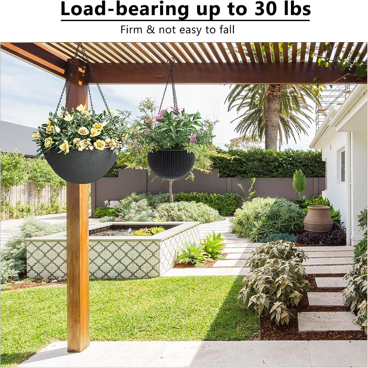 40 Cm Imitatie Rotan Opknoping Mand Bloempot Keten Met 3 Haken Wastafel Hydrocultuur Planten Plant Grow Basin Huis tuin Decor